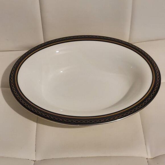 Wedgewood + Vera Wang With Love Noir Gold & Platinum 10" x 8" Serving Bowl w Tag - Picture 2 of 5